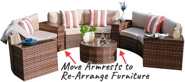 How to Re-Arrange Half Moon Sofa in Multiple Positions for Outdoor Living Room
